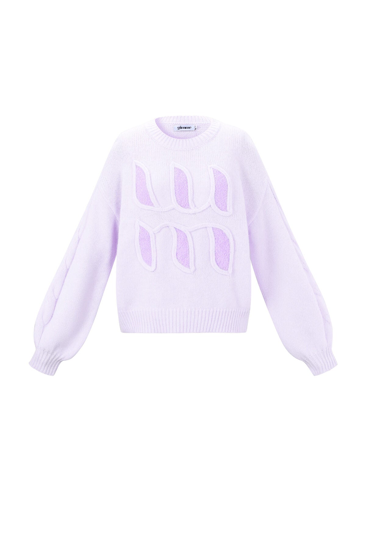 Soft Knitted Sweater for Fall/Winter in Pink, Off-White & Light Purple