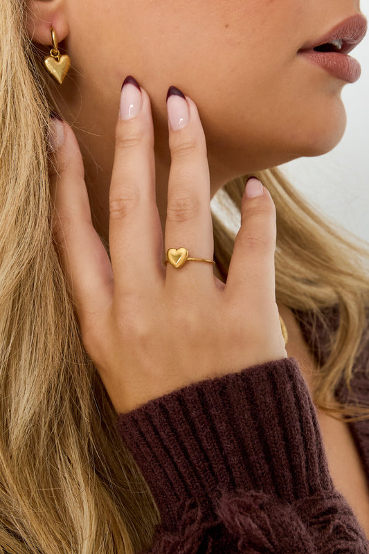 Elegant Minimalist Heart Ring in Silver & Gold