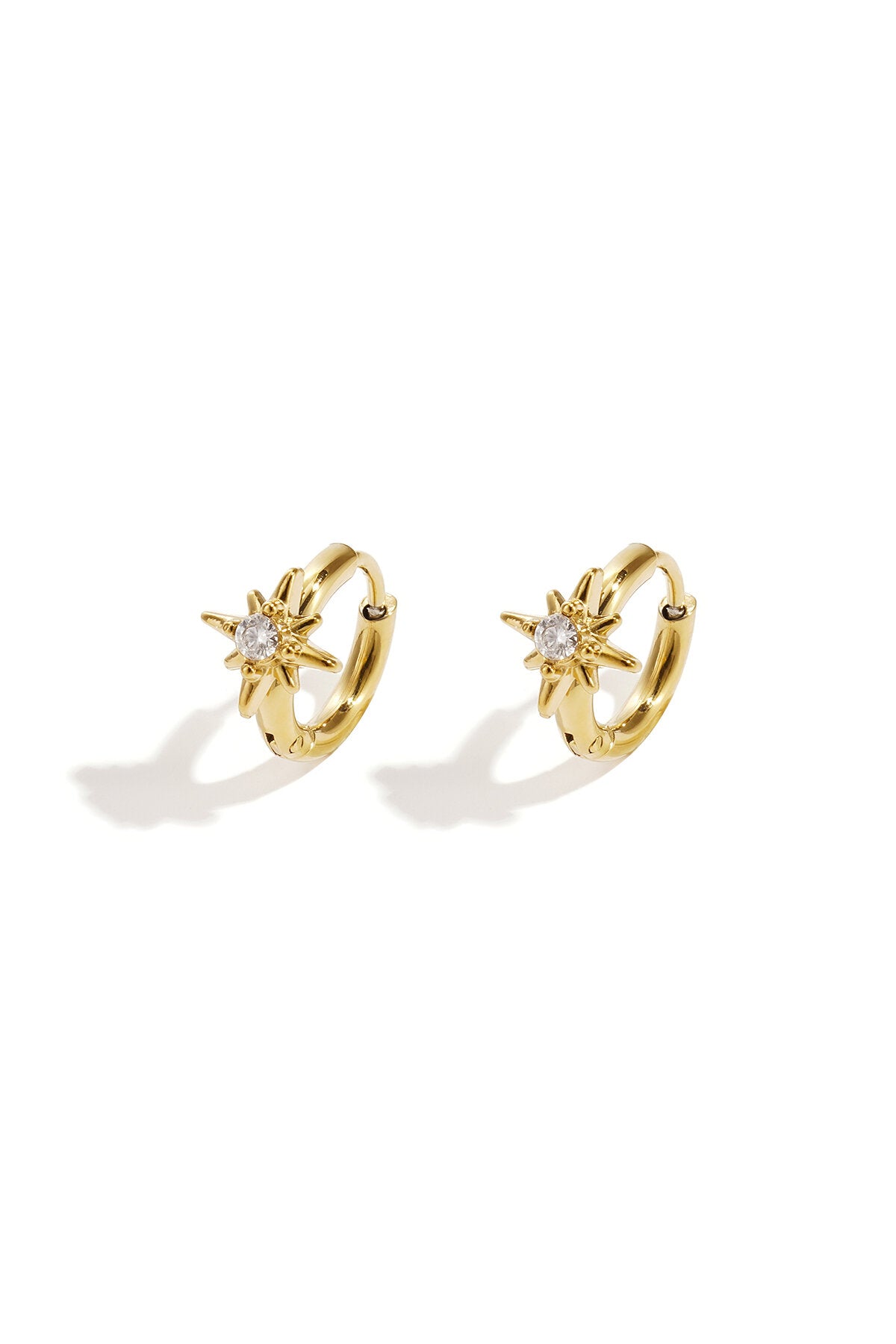 Stylish Star Hoop Earrings for Women - Silver & Gold