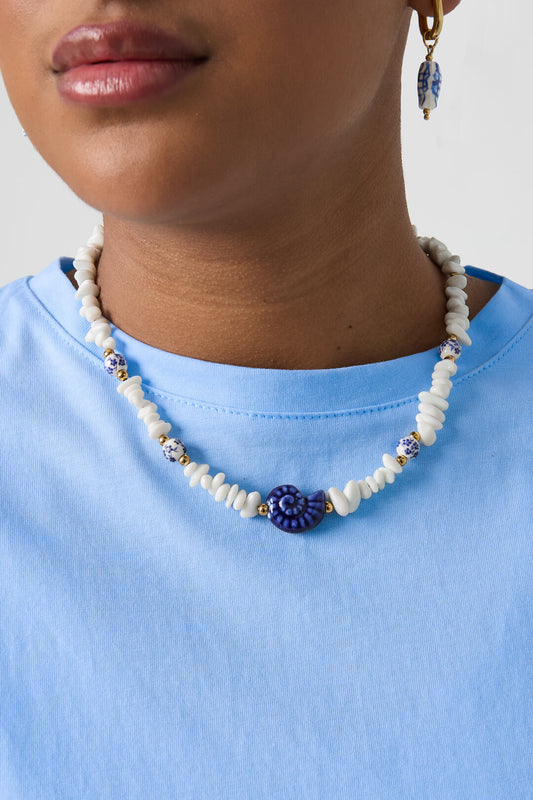 Elegant White Shell Beaded Necklace for Summer