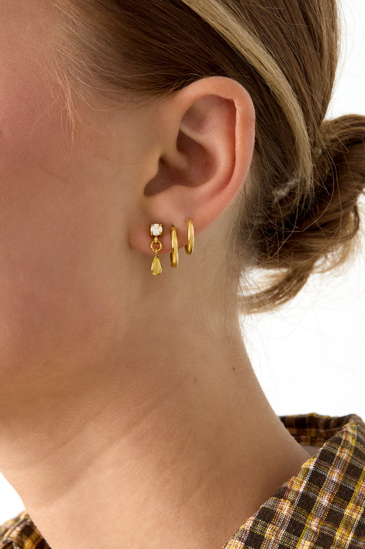 Elegant 14K Gold Plated Rhinestone Drop Earrings