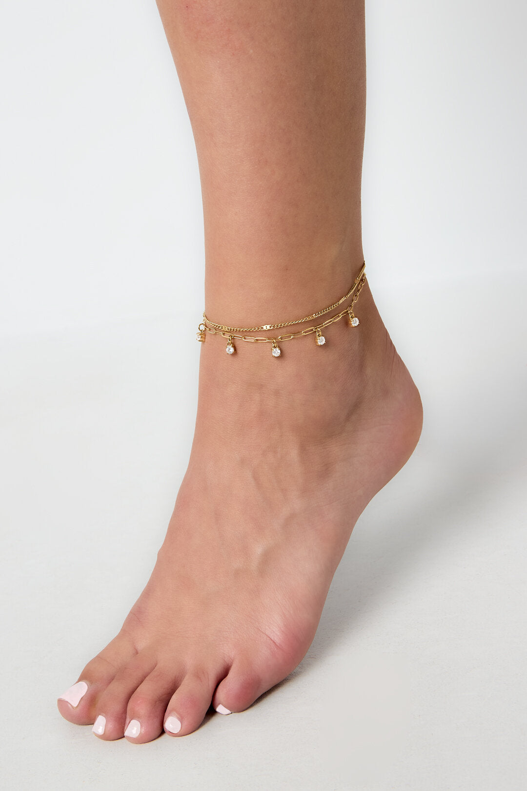 Elegant Gold-Toned Multi-Layered Anklet for Summer
