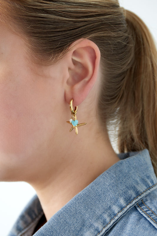 Elegant Blue Starfish Drop Earrings for Spring