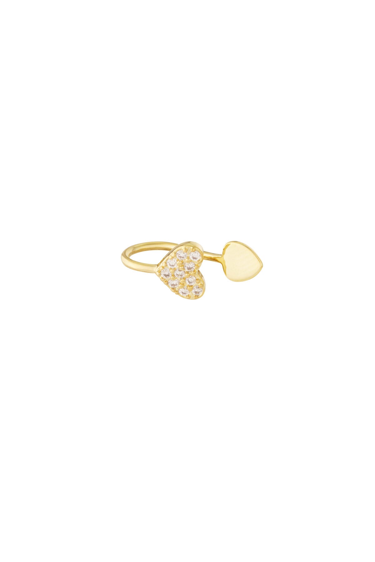 Elegant Heart Shaped Ear Cuffs for Women - Silver & Gold
