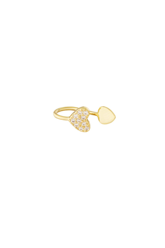 Elegant Heart Shaped Ear Cuffs for Women - Silver & Gold