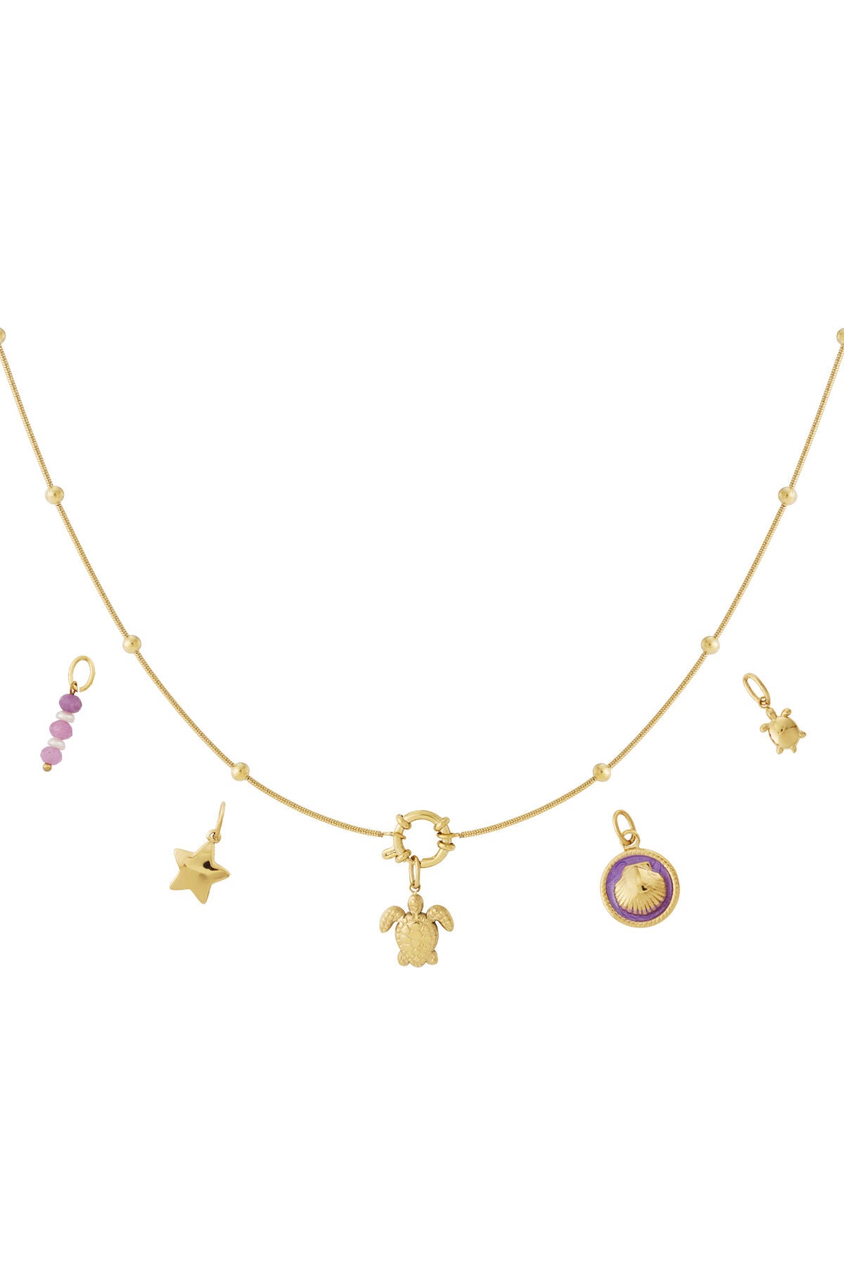 14K Gold Plated Oceanic Style Pendant Necklace