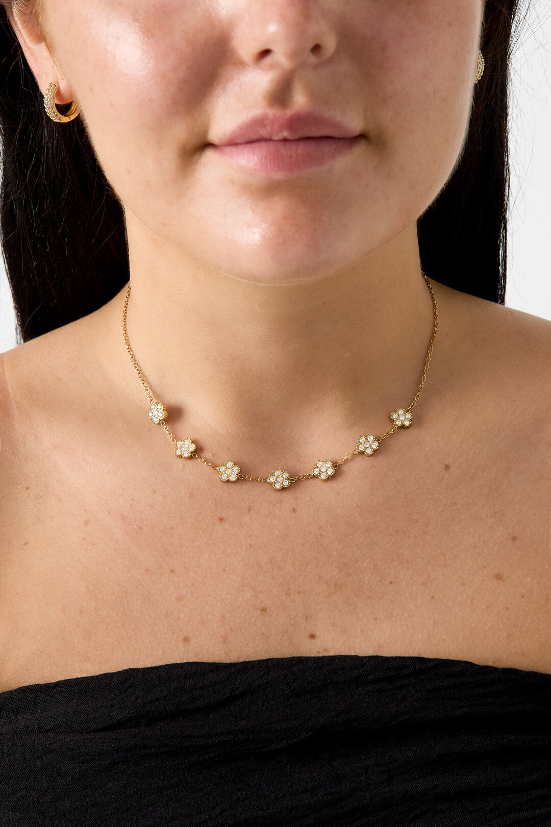 Elegant Flower Zircon Pendant Necklace for Women