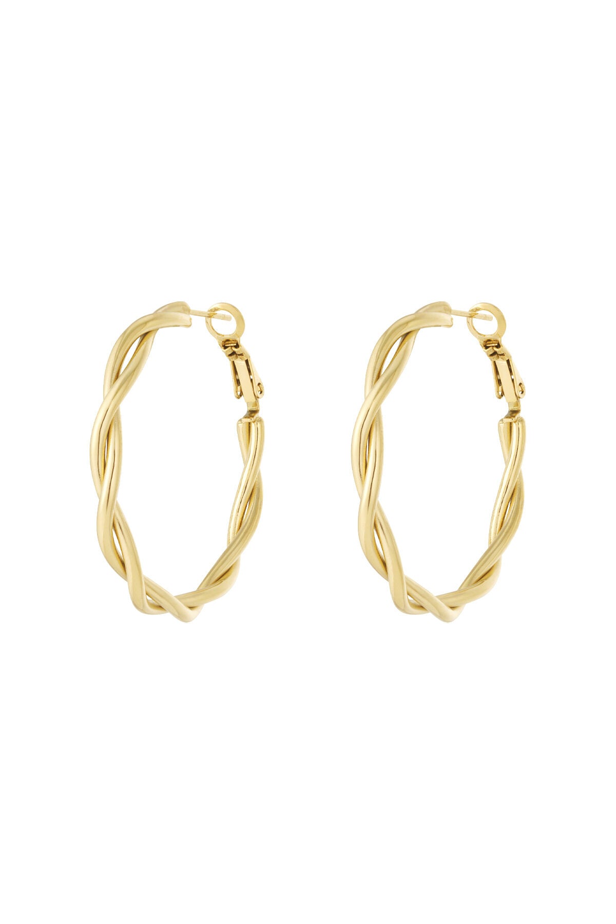 Stylish Stainless Steel Hoop Earrings - Silver & Gold