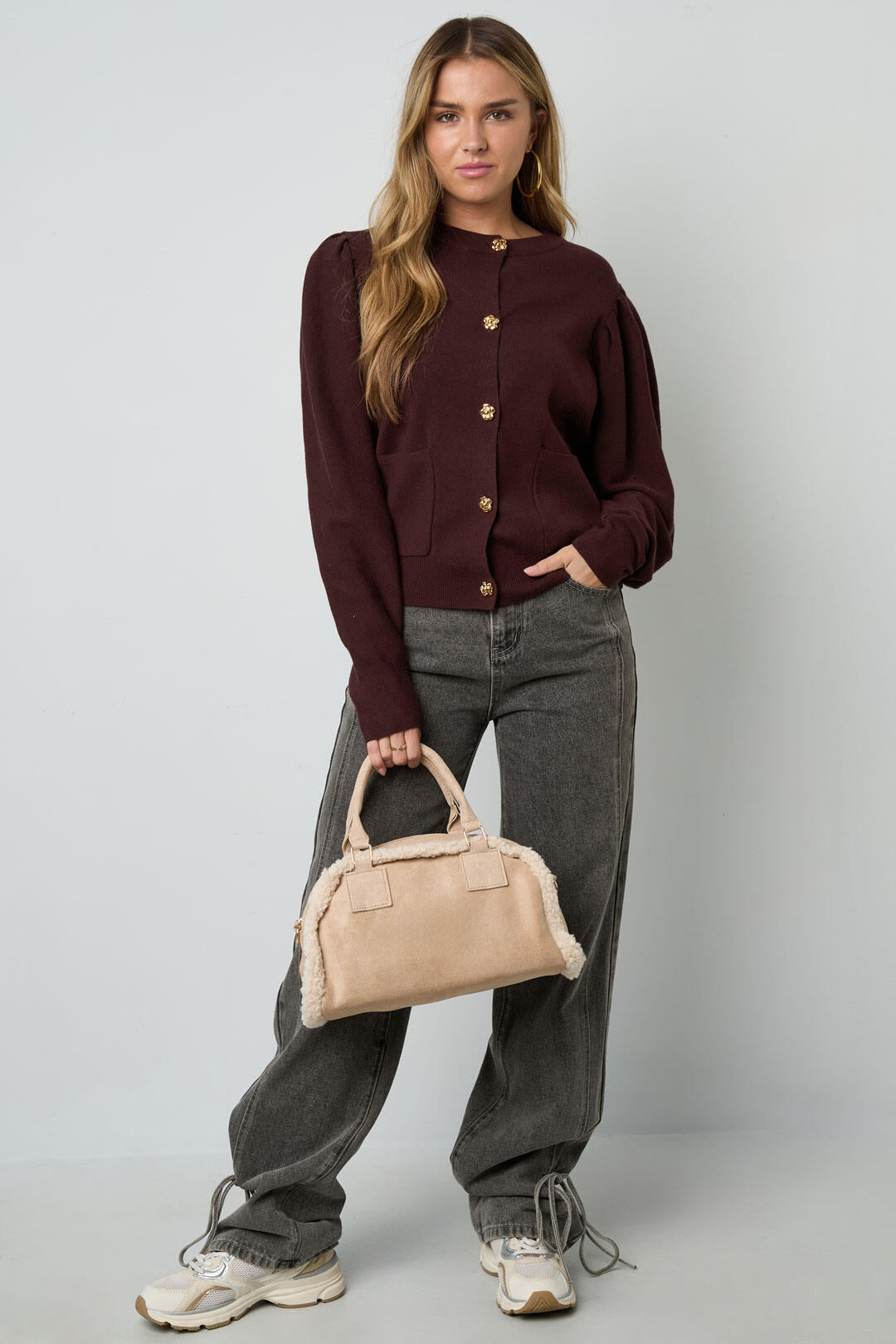 Chic Patchwork Cotton Shoulder Bag for Fall/Winter