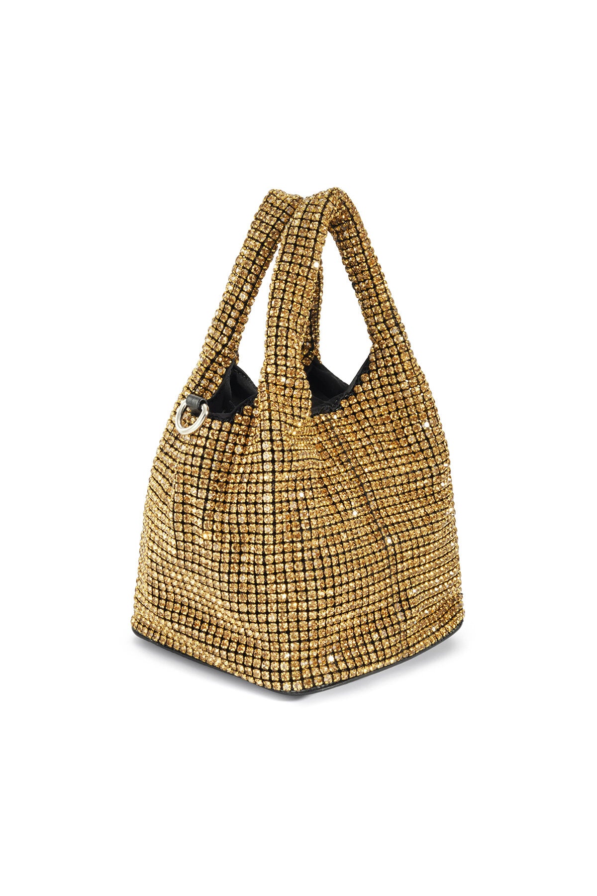 Elegant All-Fit Handbag in Black, Silver & Champagne