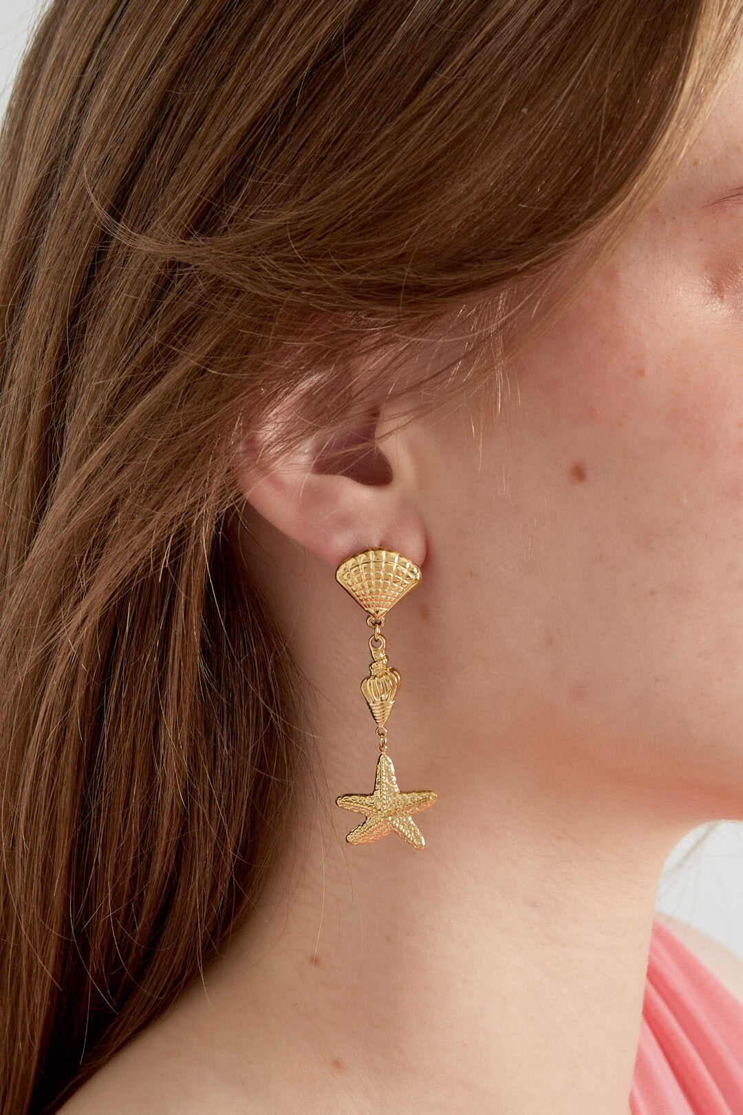 Elegant Oceanic Style 14K Gold Plated Drop Earrings