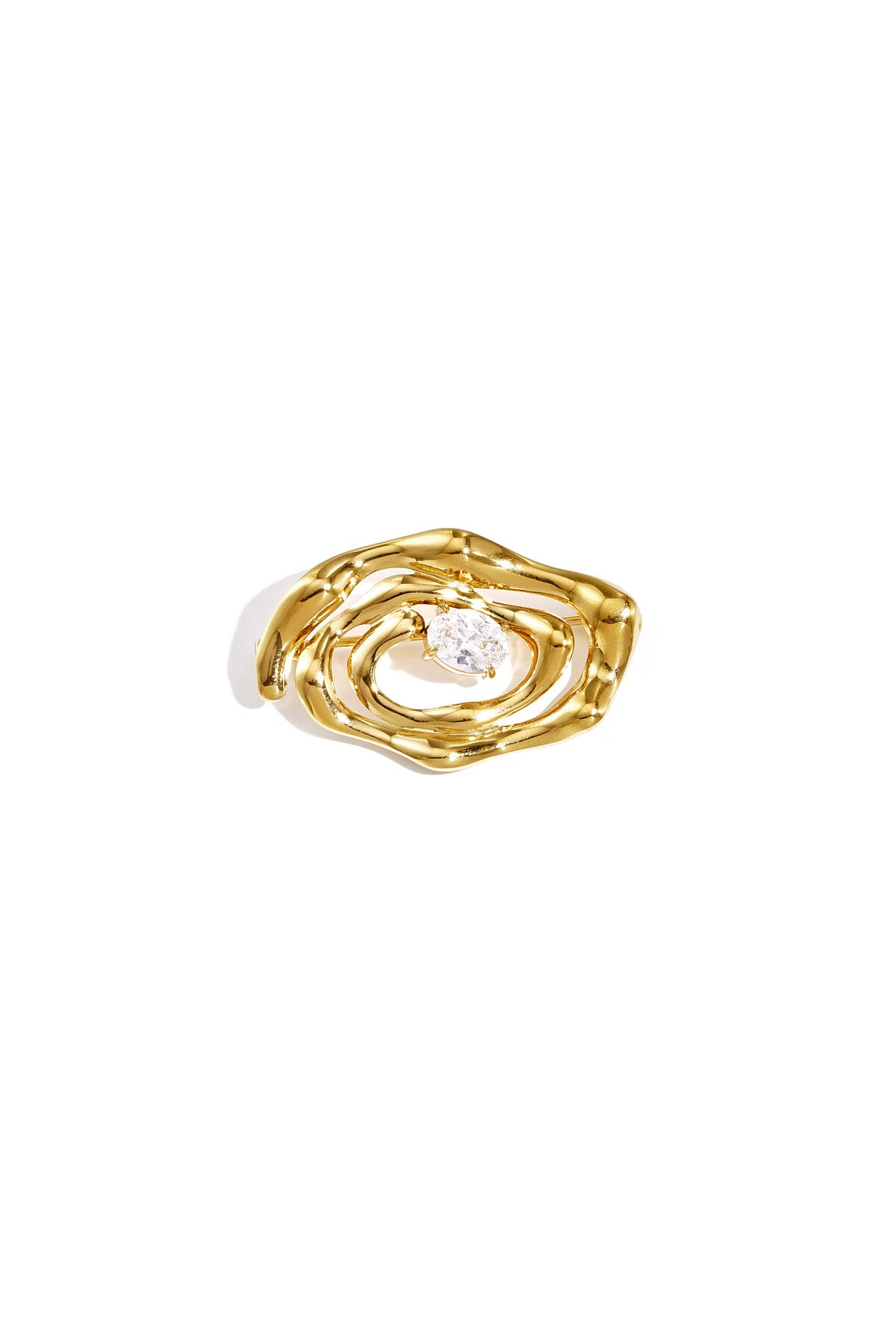 Stylish Gold-Toned Irregular Brooch for Everyday Wear