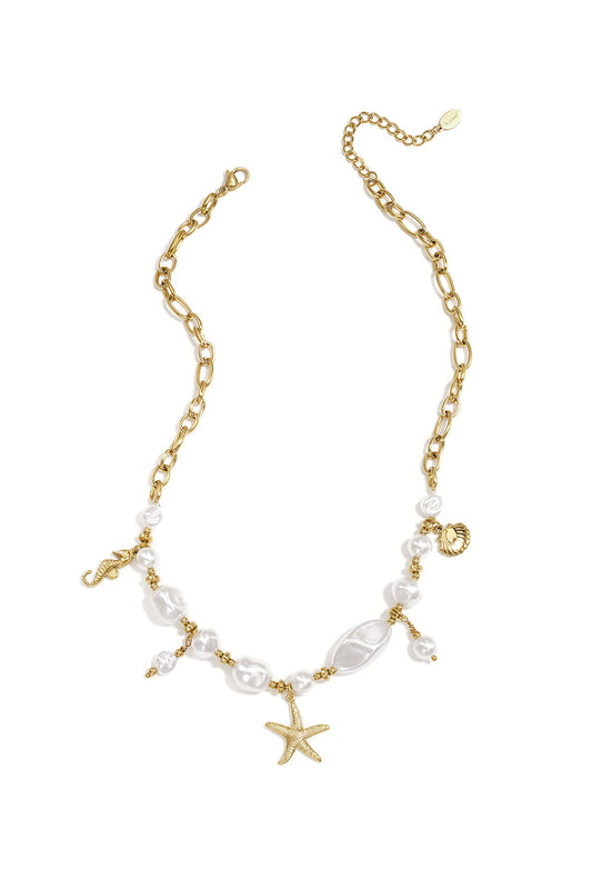 Elegant Gold-Plated Beaded Necklace for Everyday Chic