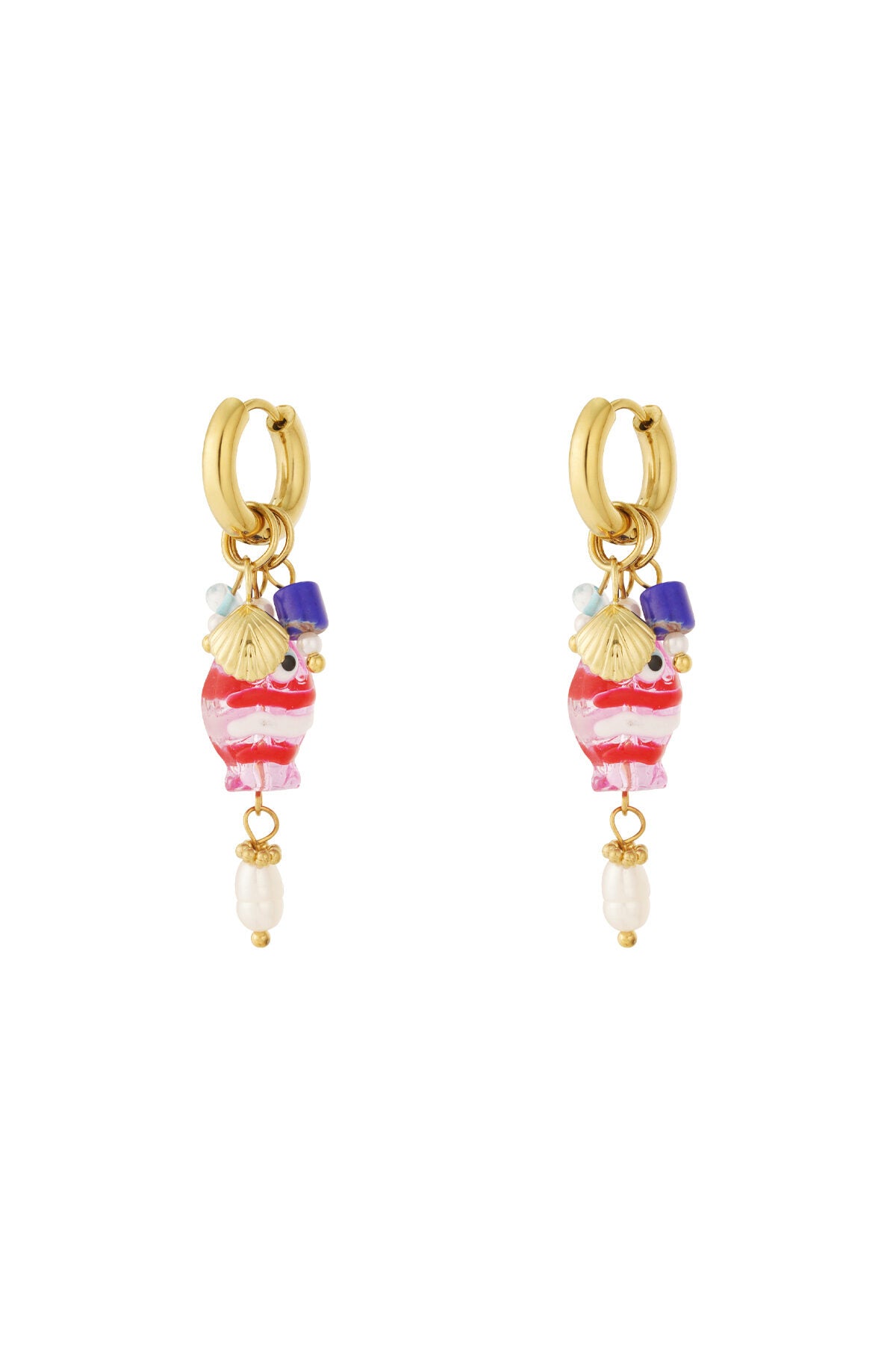 Stylish Pink Stainless Steel Drop Earrings for Spring/Summer