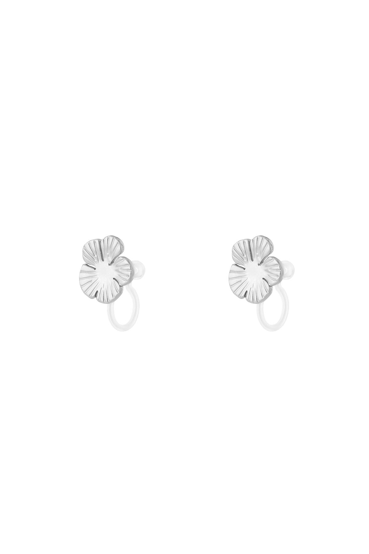 Elegant 14K Gold Plated Flower Clip-On Earrings