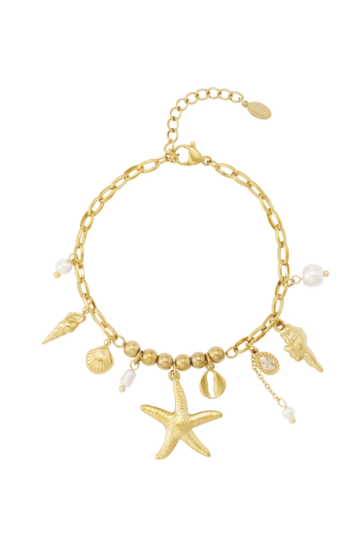 Elegant 14K Gold Plated Charm Bracelet for Women