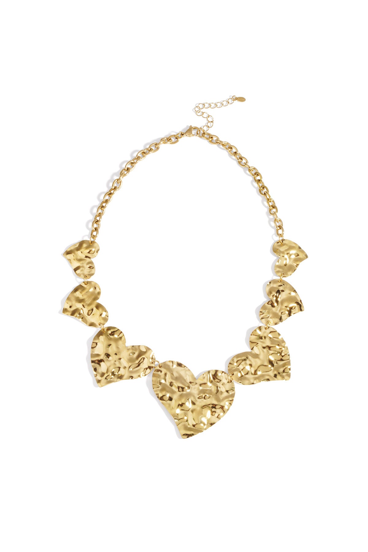 Elegant Stainless Steel Heart Necklace, Silver & Gold