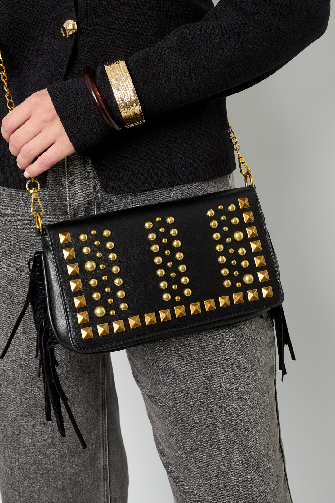 Elegant Wine Red & Black Shoulder Bag for Daily Chic