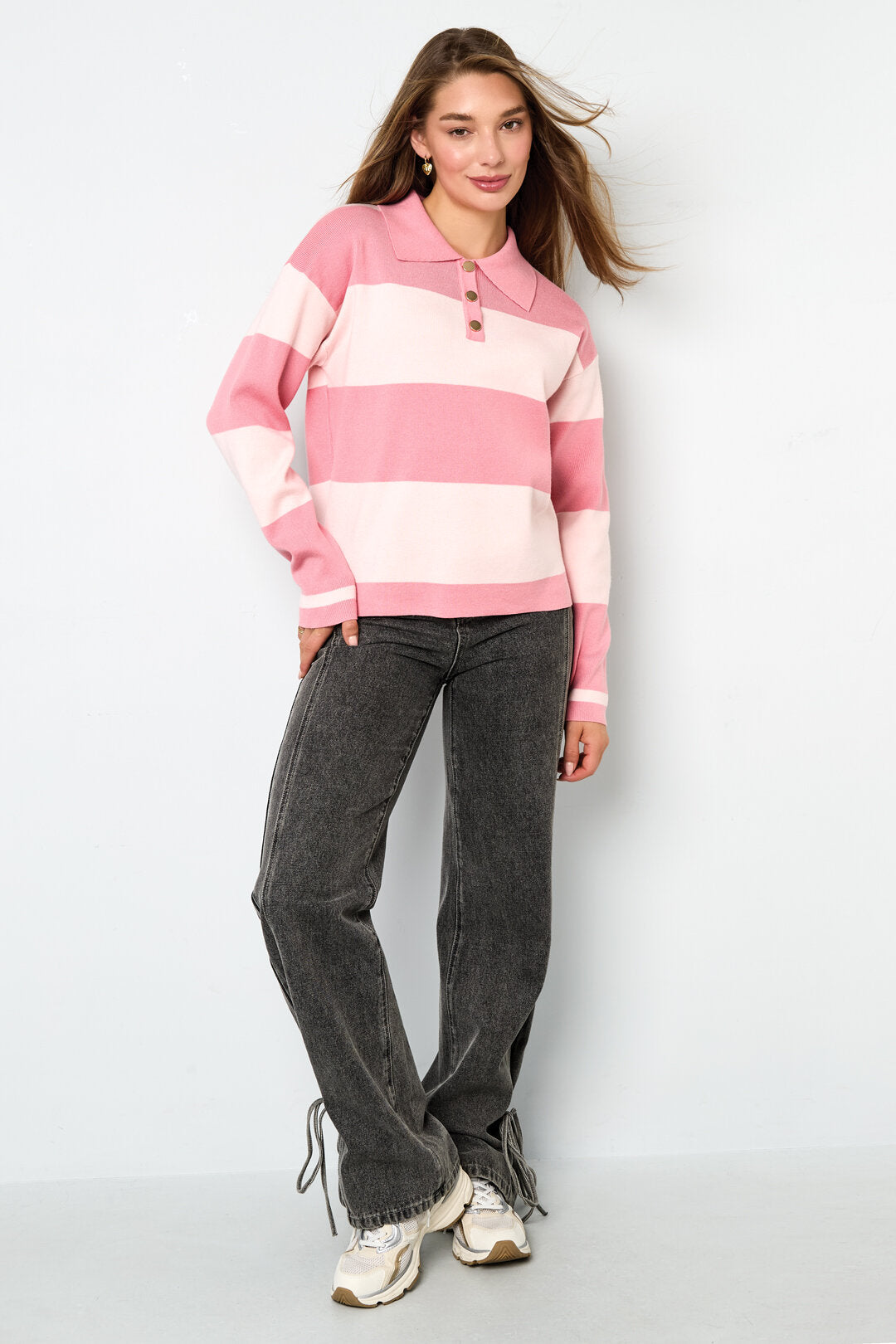 Soft Knit Sweater for Fall, Casual Comfort in Pink, Green, Blue