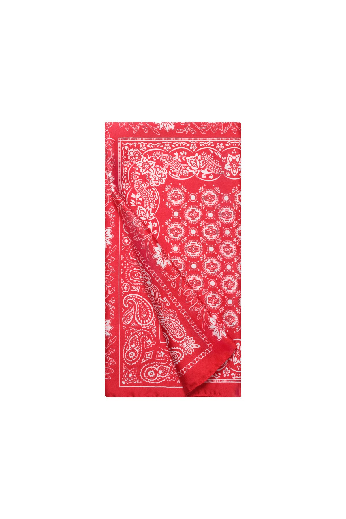 Elegant Red Retro Flower Summer Scarf for Women