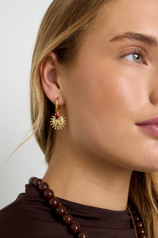 Elegant Gold & Coffee Brown Drop Earrings for All Occasions
