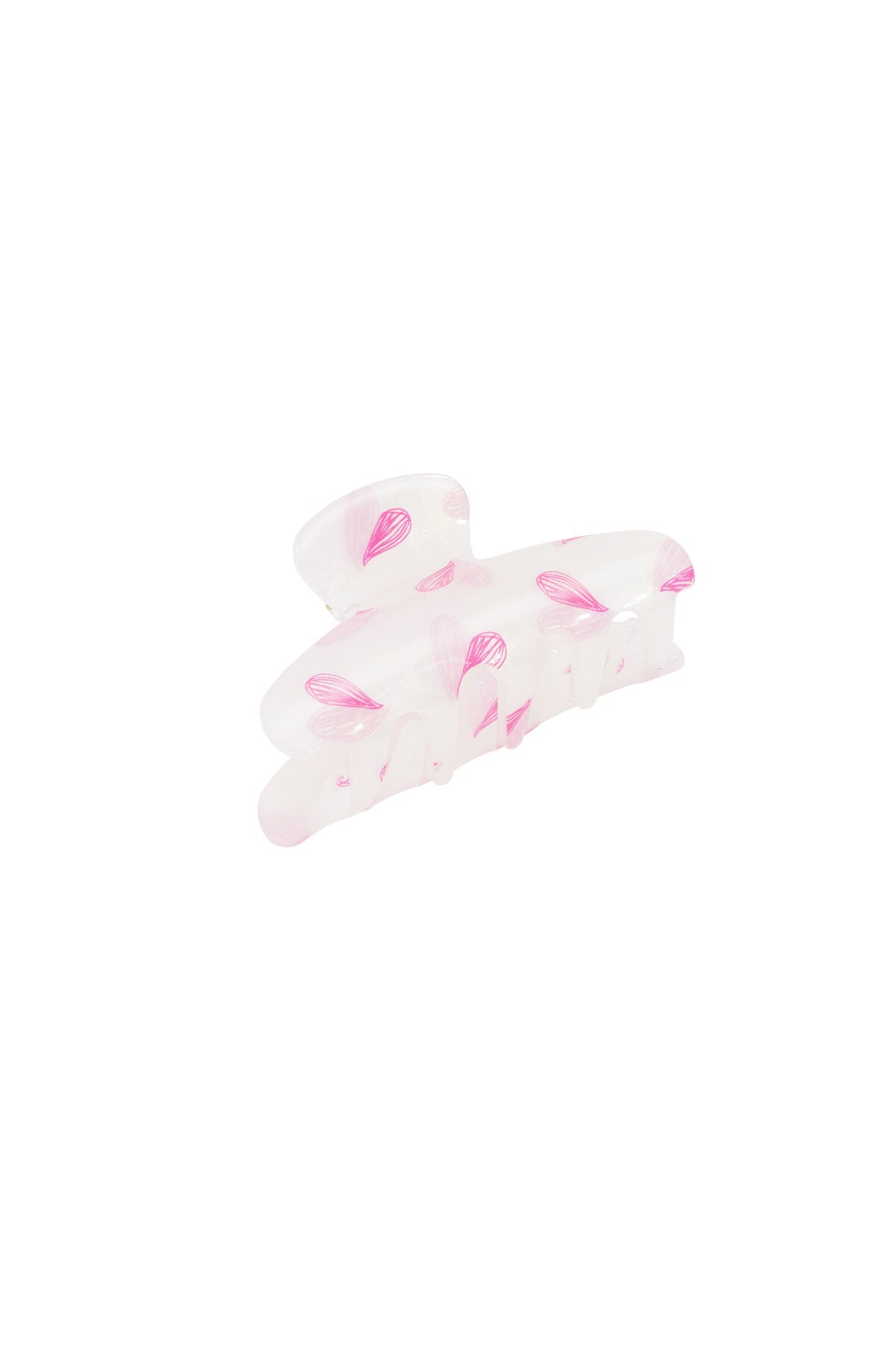 Elegant Off-White Heart-Shaped Hair Claw for Daily Wear