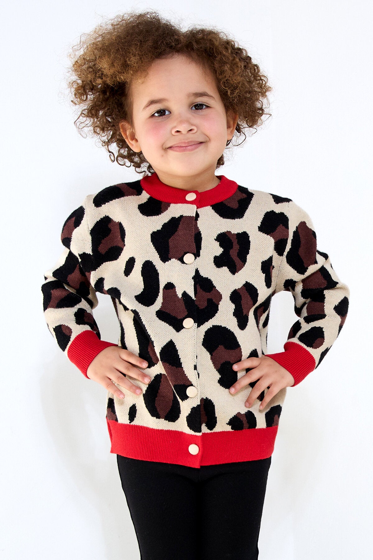 Elegant Viscose Knit Cardigan in Black & Camel