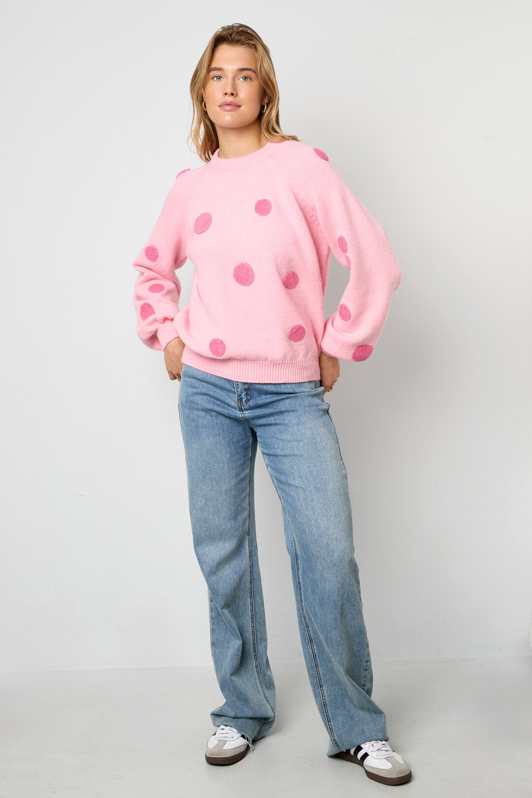 Cozy Knitted Sweater for Fall/Winter - Polka Dots