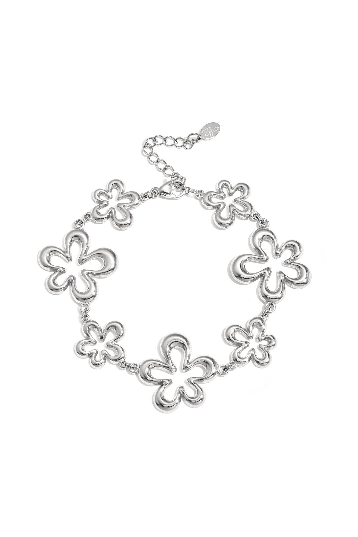 Elegant Flower Charm Bracelet for Women - Silver & Gold