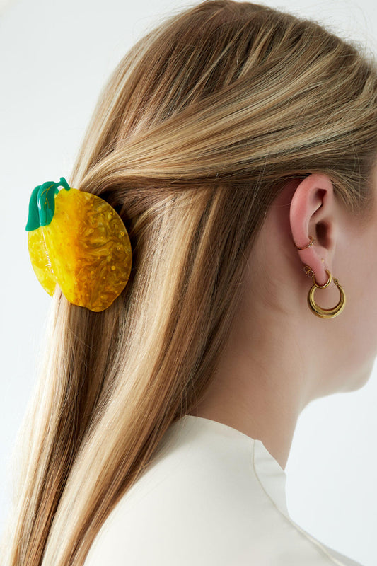 Stylish Yellow Fruit Hair Claw for Spring/Summer