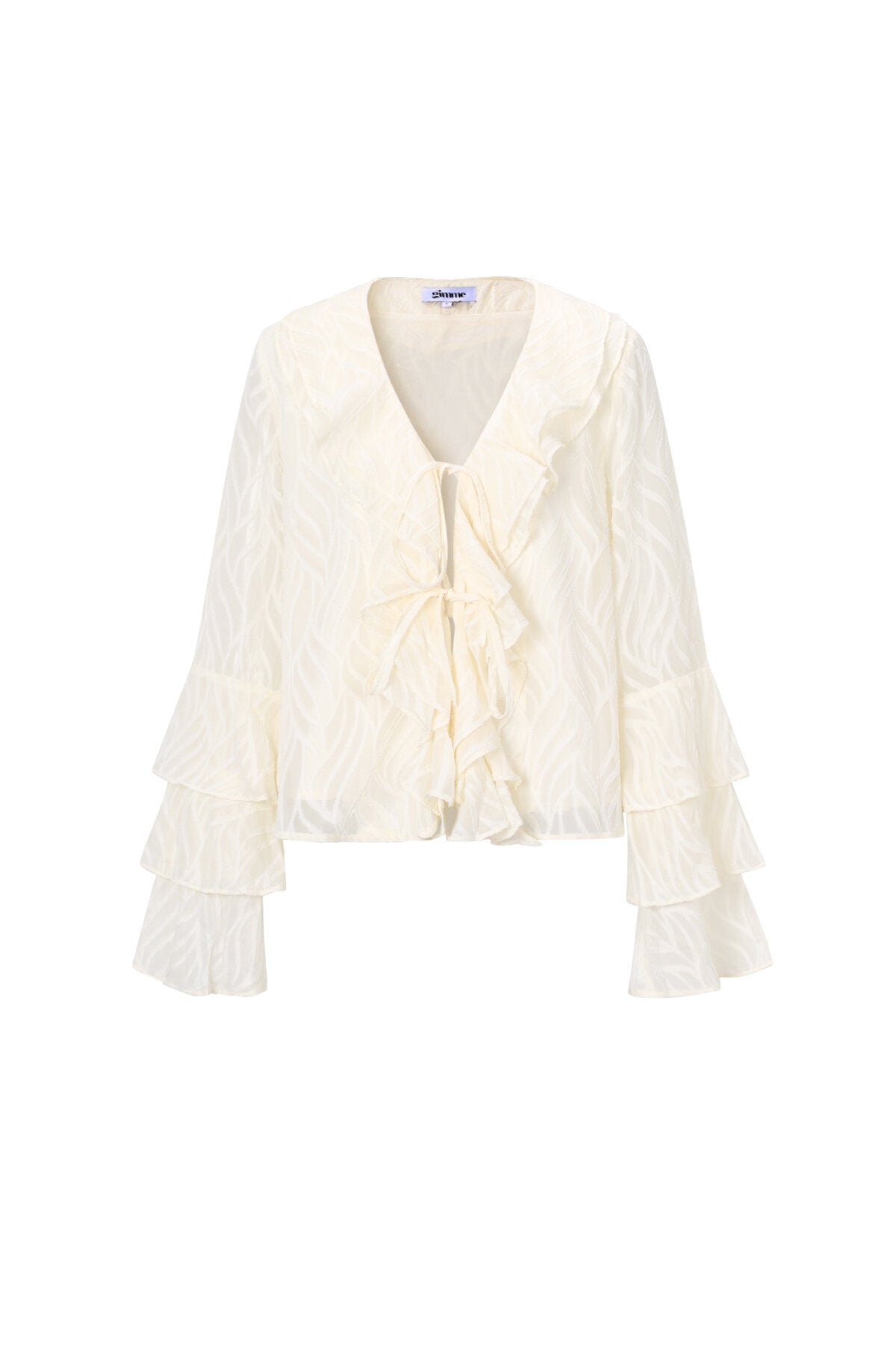 Elegant Botanical Long Sleeve Top for Spring/Summer