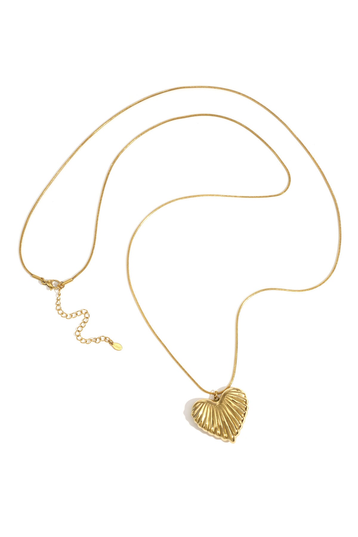 Elegant Long Heart Necklace in Silver & Gold