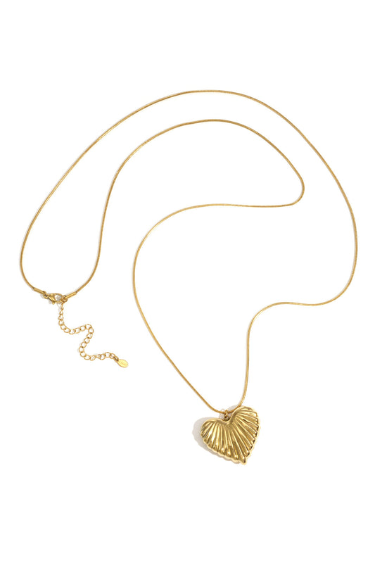 Elegant Long Heart Necklace in Silver & Gold