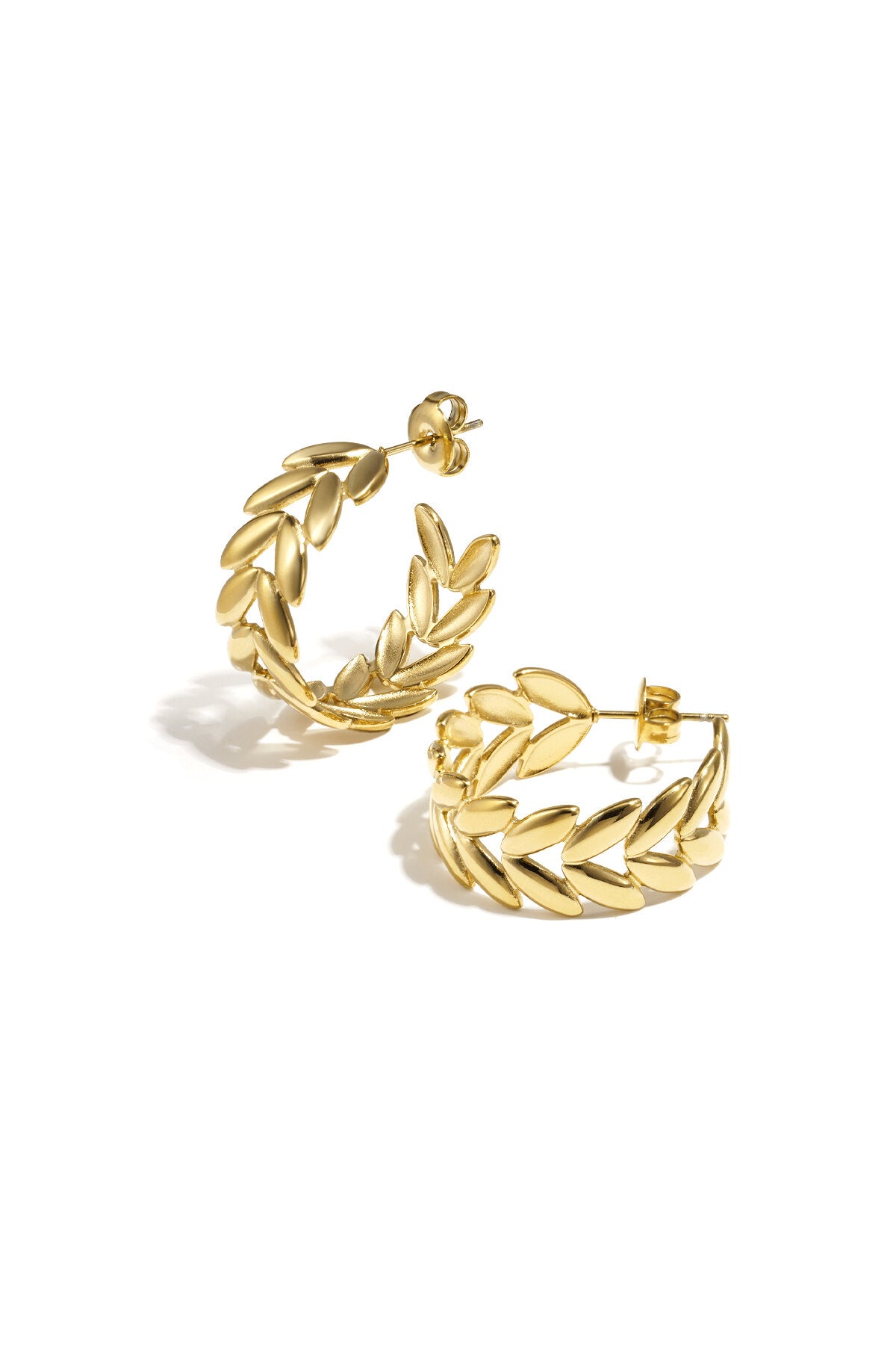 Elegant Leaf Hoop Earrings for Everyday Wear