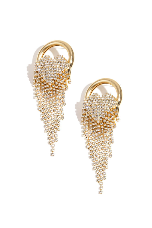 Elegant Heart Tassel Party Earrings Silver & Gold