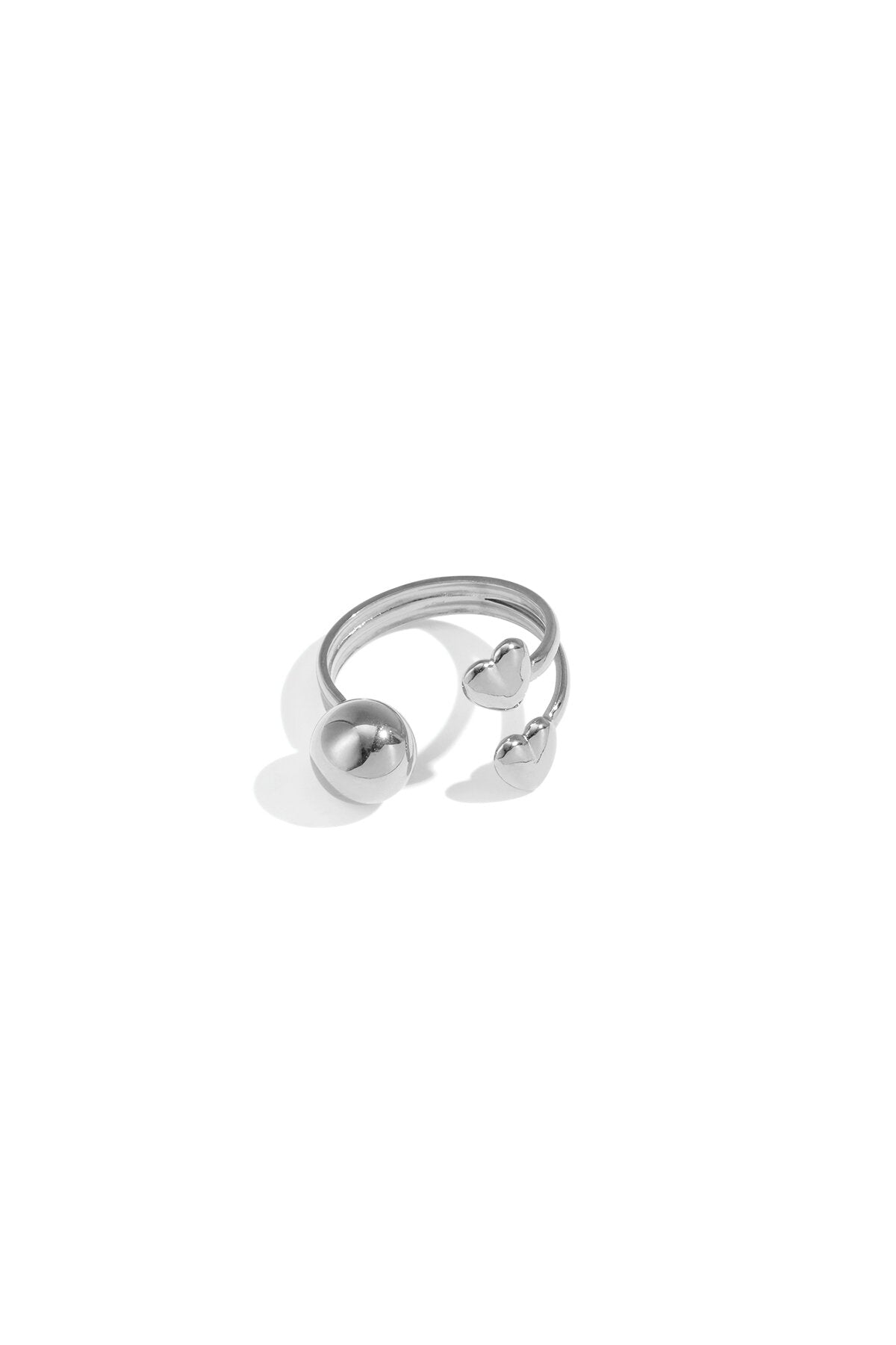 Stylish Minimalist Heart Ring in Silver & Gold