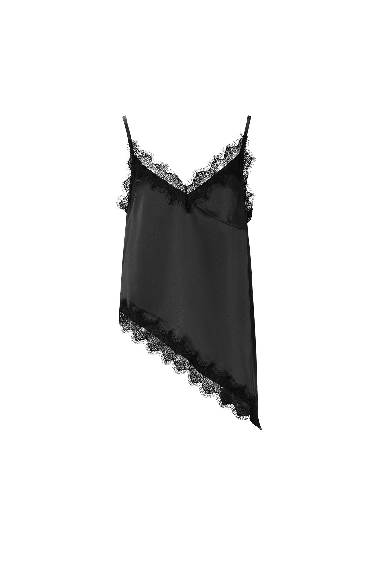 Sexy Lace Panel Camisole in Brown & Black