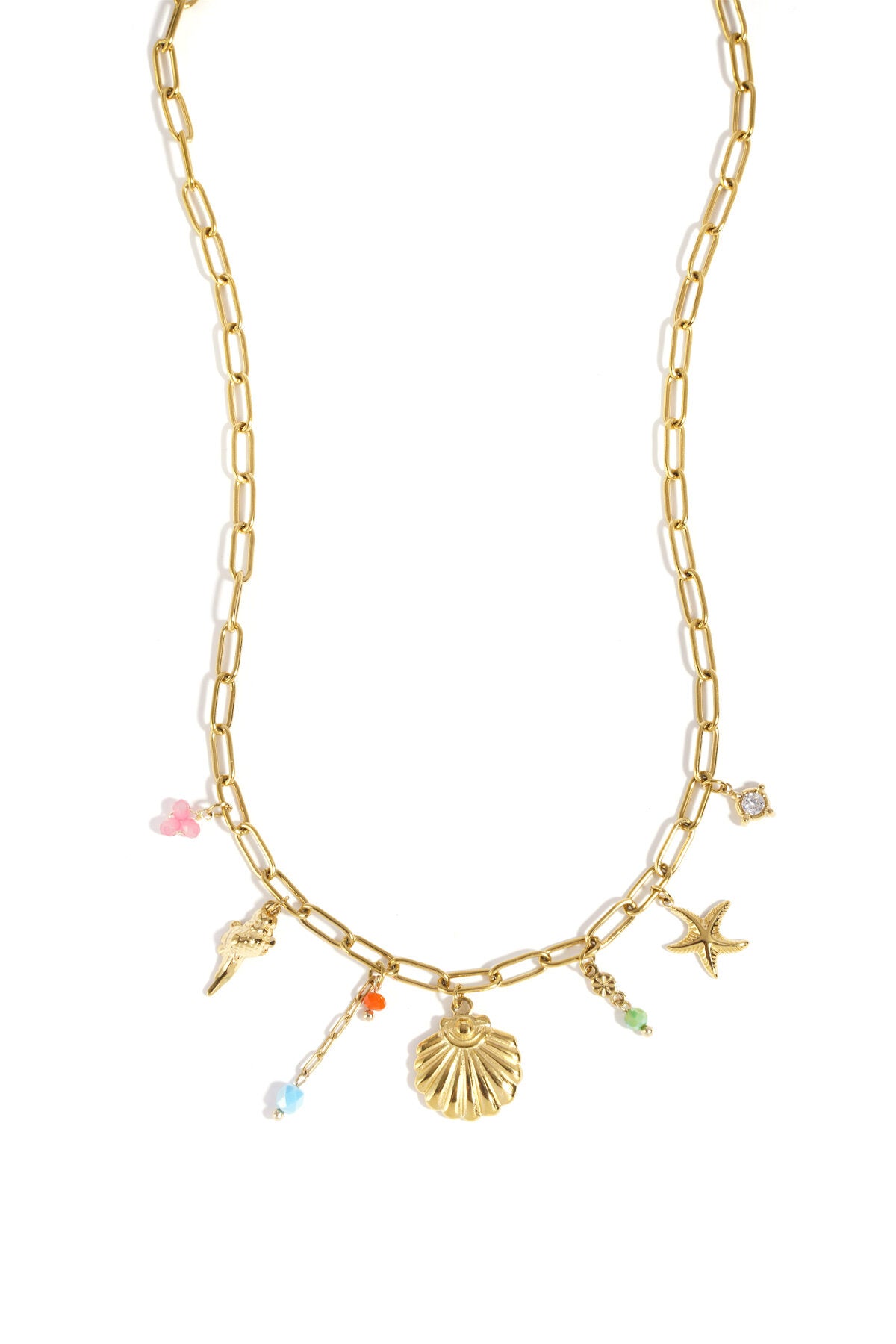 Elegant Gold Shell Pendant Necklace for Summer