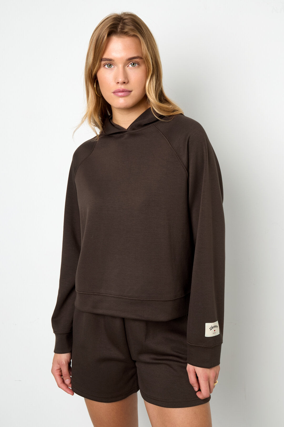 Stylish All-Fit Knitted Hoodie in Navy & Brown