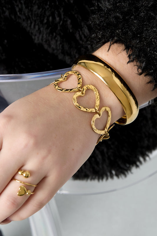 Stylish Gold & Silver Heart Chain Bracelet for Women