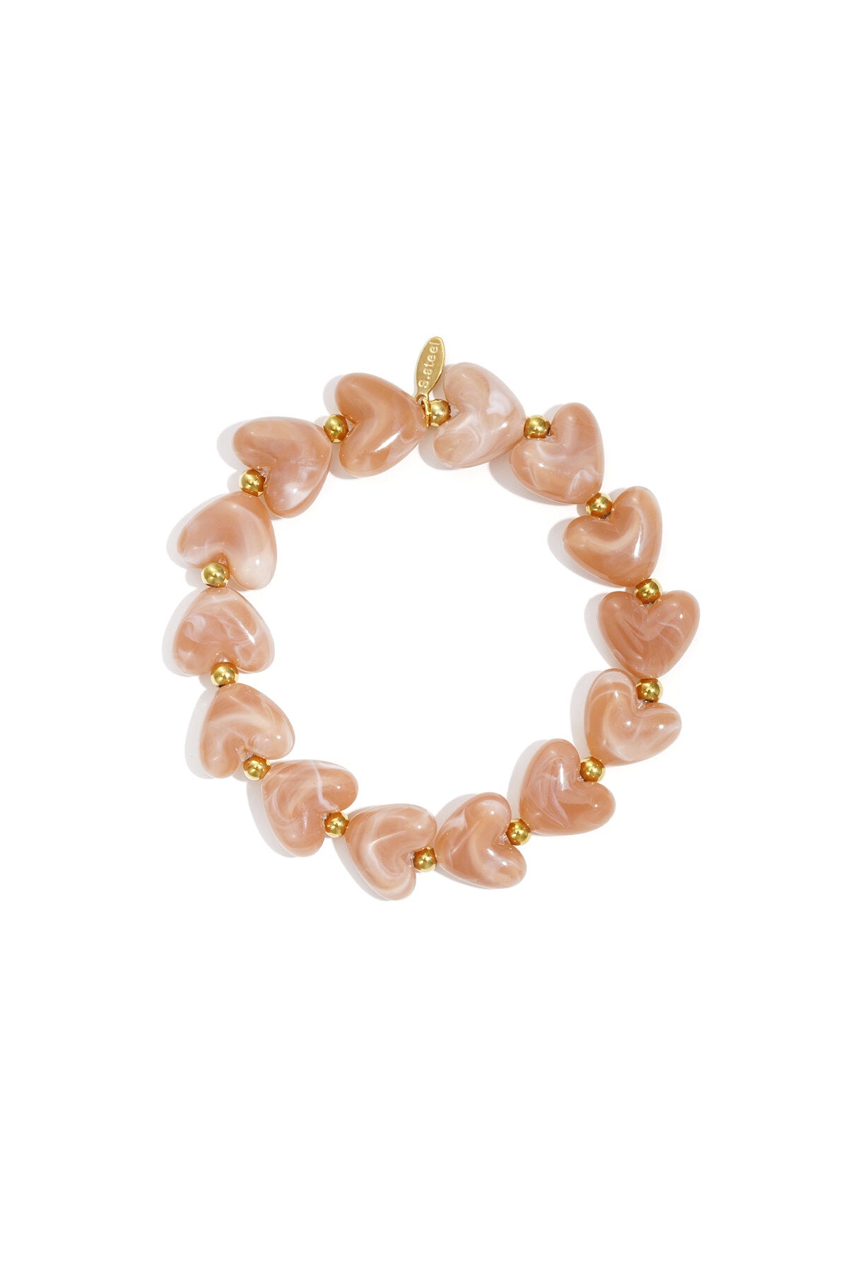 Armband hart kralen wit/gebroken wit acryl