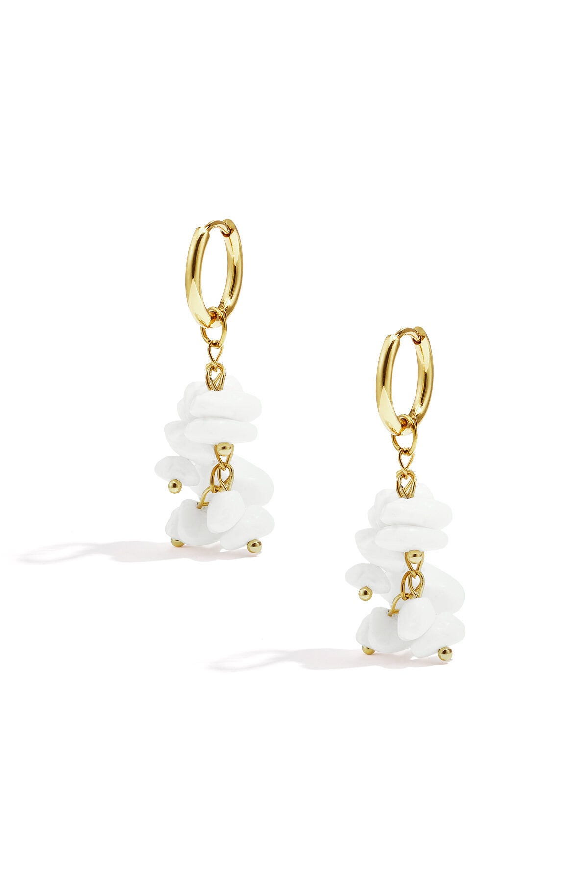 Stylish Yellow & White Beads Earrings for Summer