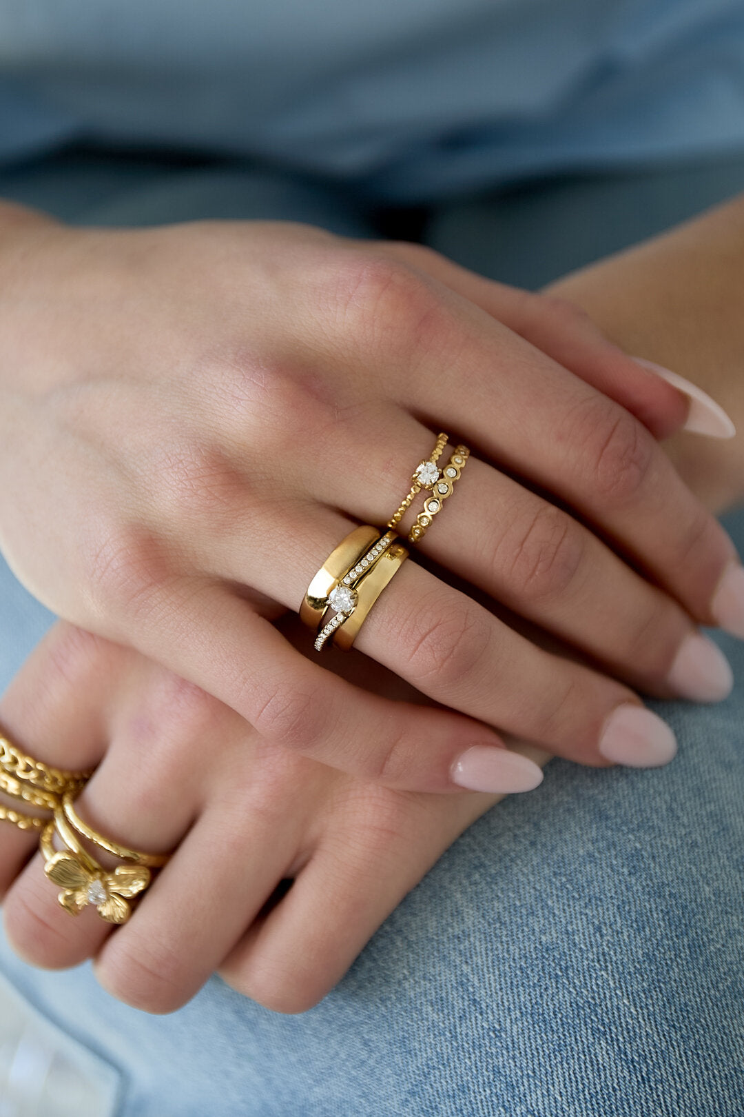 Elegant Adjustable Rhinestone Ring - All Fit