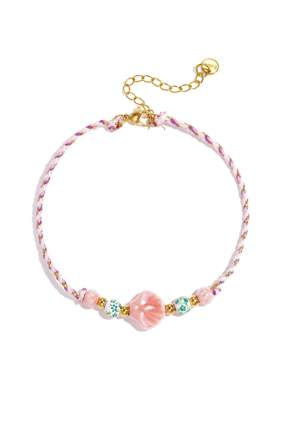 Charming Yellow & Pink Shell Anklet for Summer