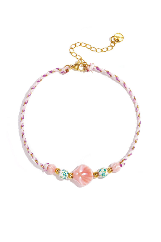 Charming Yellow & Pink Shell Anklet for Summer