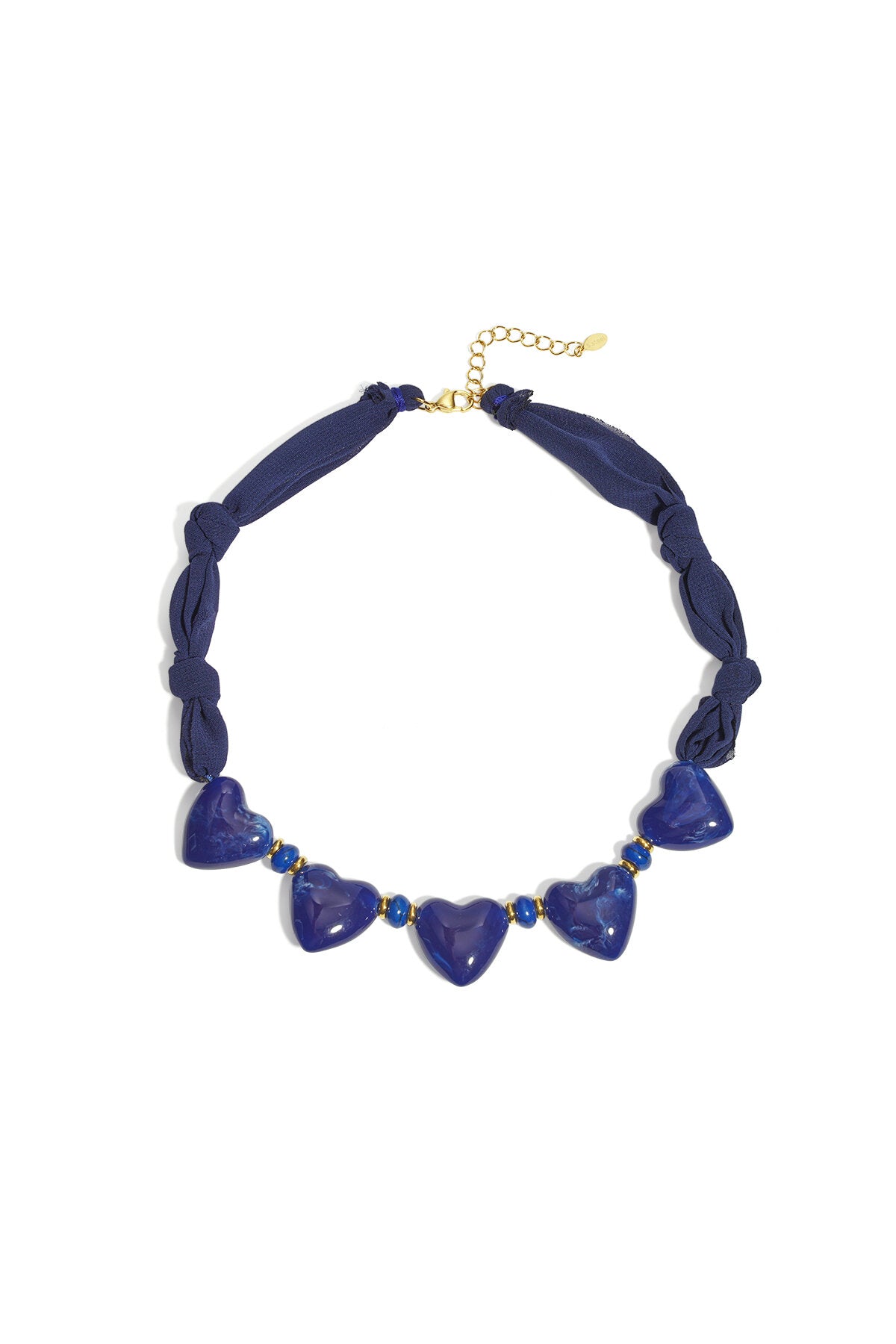 Elegant Heart Braided Necklace in Wine Red & Dark Blue