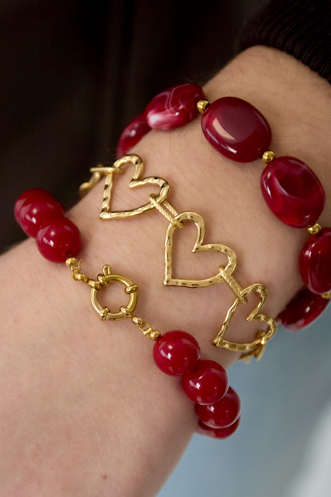 Elegant Gold & Silver Heart Chain Bracelet for Everyday Style