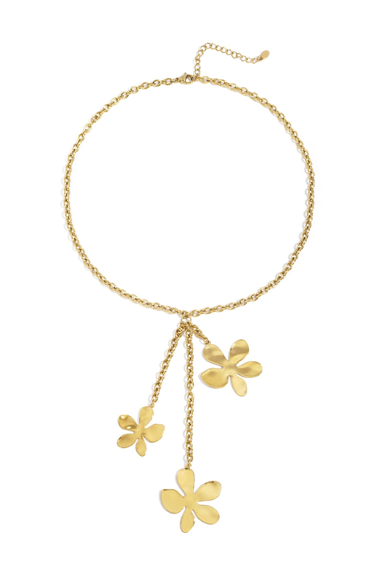 Elegant Gold-Plated Stainless Steel Flower Necklace