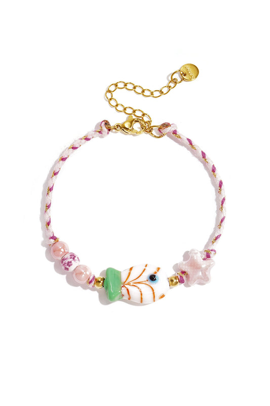 Charming Pink & Blue Beaded Bracelet for Spring/Summer