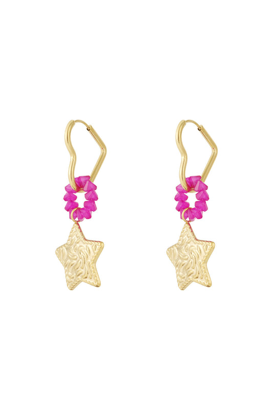Elegant Gold Star Drop Earrings for Everyday Glam